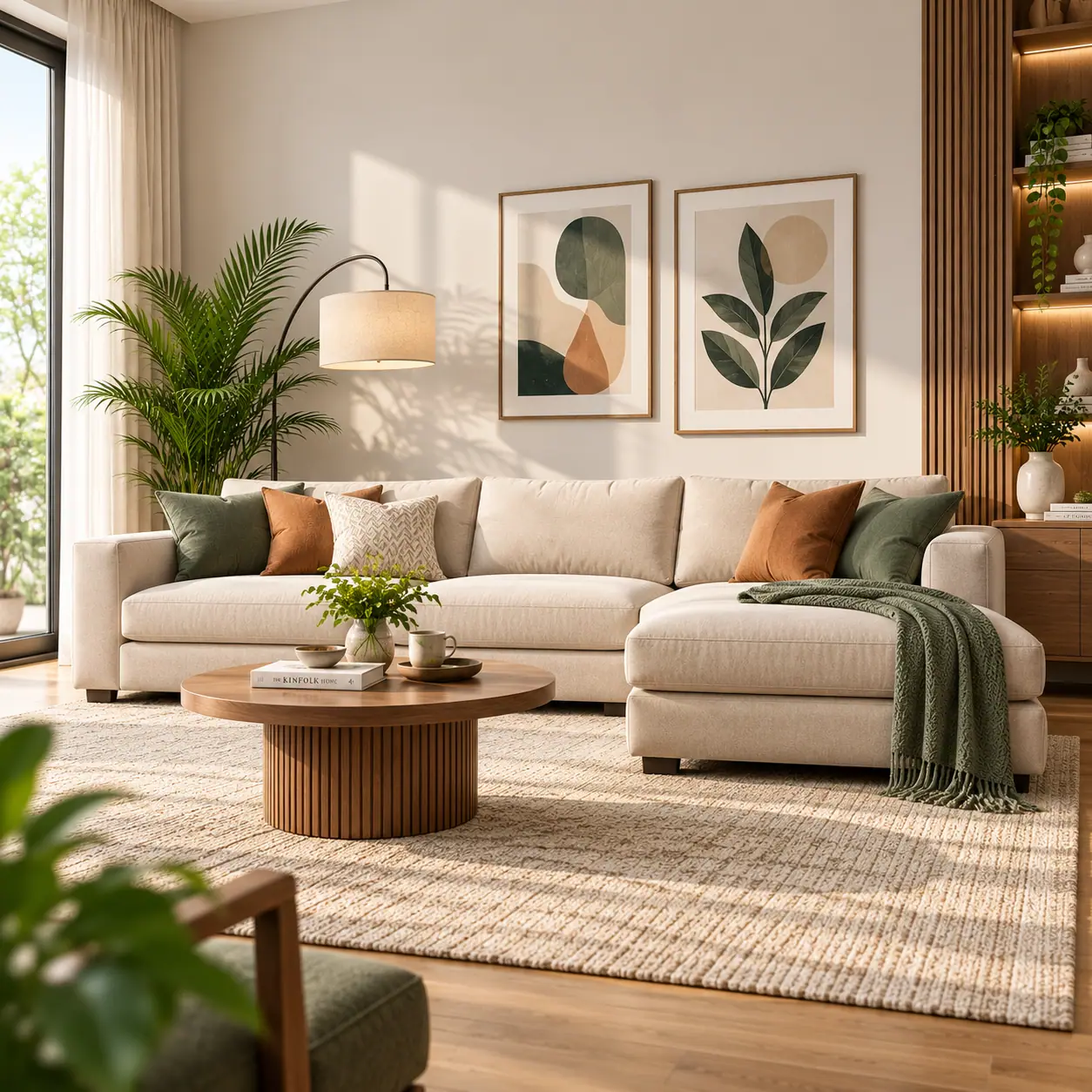 A cream sectional sofa on Karmo Foam