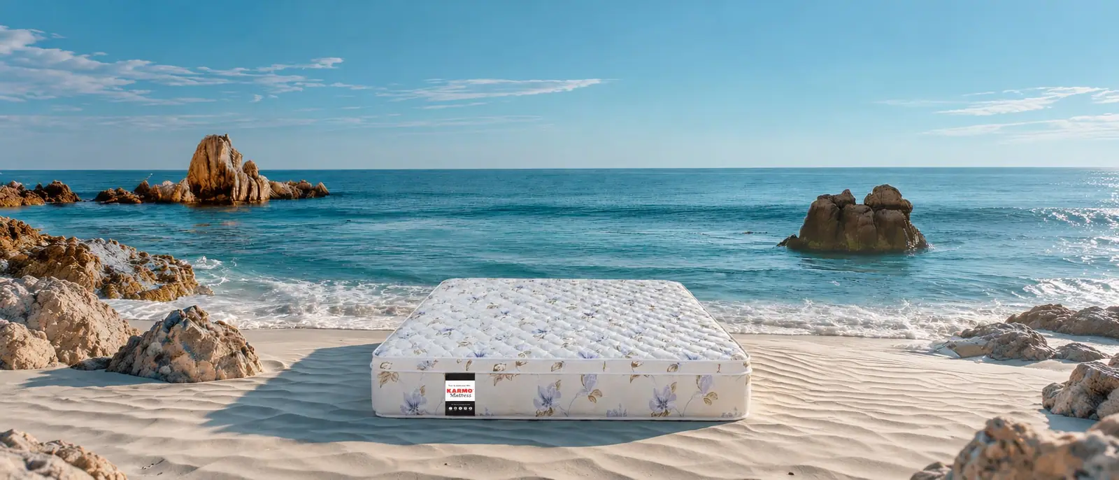 Karmo mattress on a serene shore