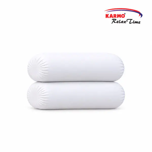 Two white Karmo Relax Time side pillows