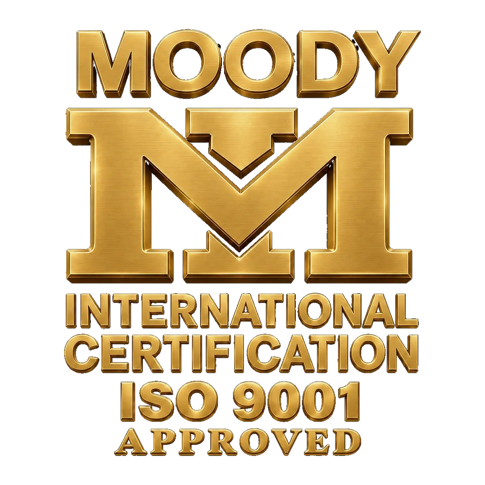 Moody International gold mark — ISO 9001 Approved